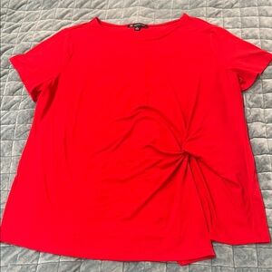 INC International Concepts Bright Red Short Sleeve Top